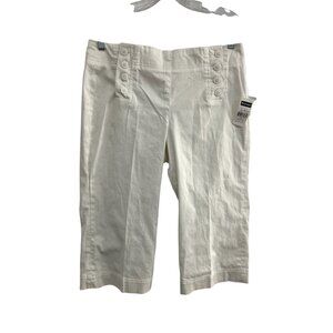 Bay Studio NWT Womens Casual White Capri Pants Size 10 Cotton Blend